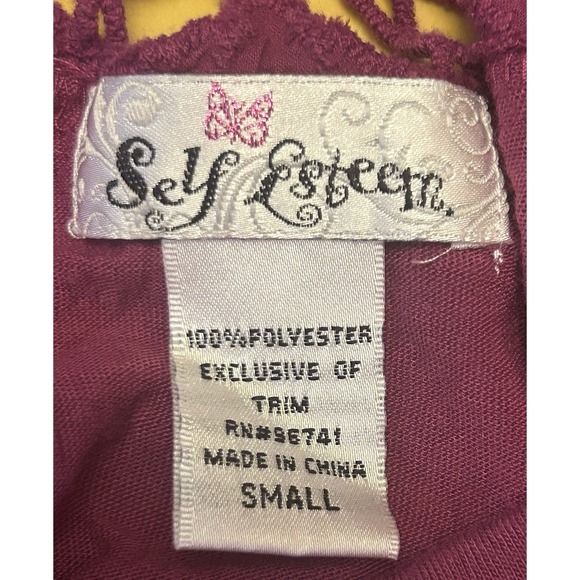 VTG Y2K Self Esteem Purple Babydoll Top Blouse Women's Size Small Whimsy 00s - Picture 3 of 6